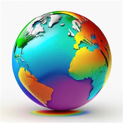 Premium Photo A Globe With A Rainbow Colored Planet In The Middle