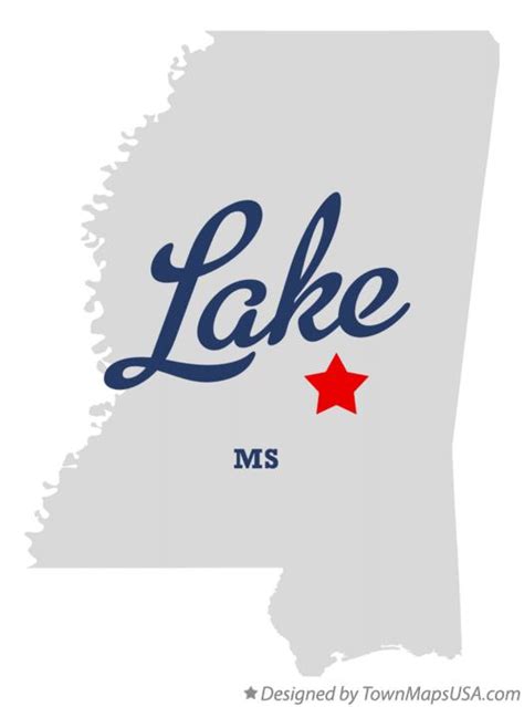 Map of Lake, MS, Mississippi