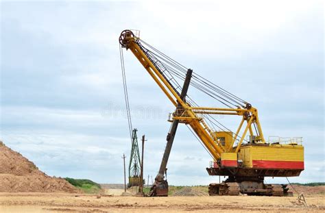 Huge Mining Excavator In The Sand Open Pit Biggest Digger Working In Quarry Largest Tracked