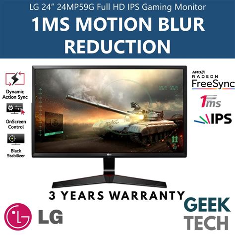 Lg 24 24mp59g Full Hd Ips Gaming Monitor With 1ms Motion Blur