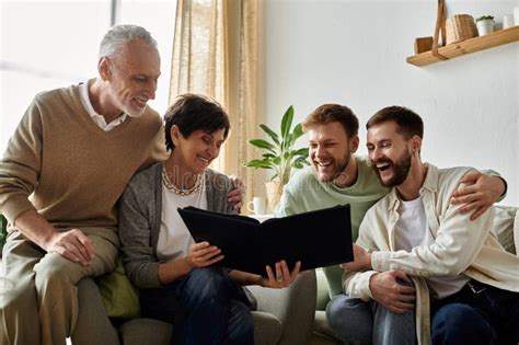A Gay Couple Shares A Photo Stock Photo Image Of Couple Affection