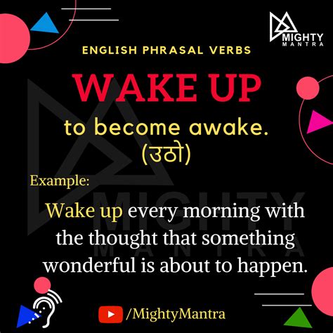 Phrasal Verb Wake Up Learn English English Textbook English Vocabulary