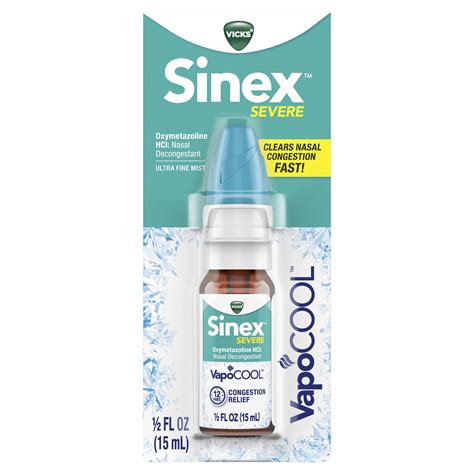 Vicks Sinex Severe VapoCOOL Sinus Decongestant Nasal Mist 0 5 Fl Oz