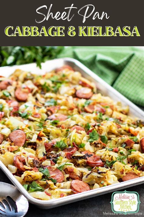 Sheet Pan Cabbage And Kielbasa Cabbage And Sausage Kielbasa Recipes Kielbasa And Cabbage