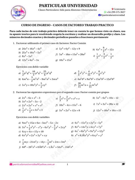 Casos De Factoreo De Polinomios Descargar Gratis Pdf Álgebra