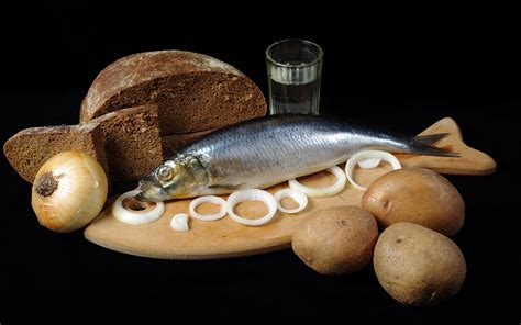 Водка и селедка - обои для рабочего стола, картинки, фото
