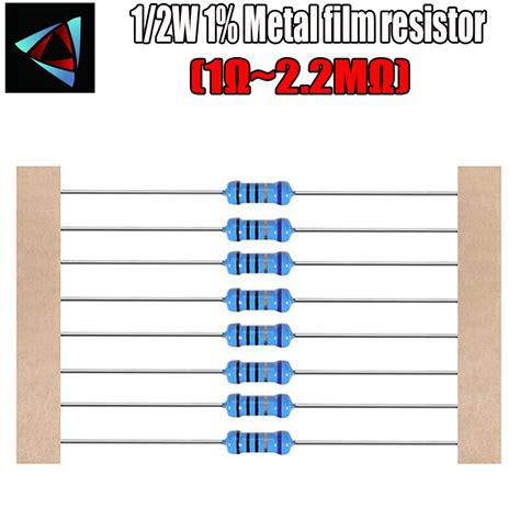 Resistencia de película metálica 1 2W 1 1R 2 2 M 1 2 10 22 47 100