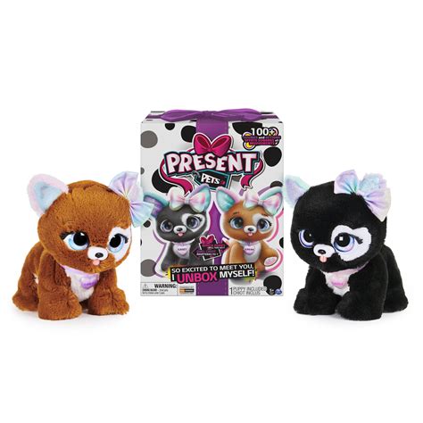 Present Pets Glitter Puppy Interactive Plush Pet Toy With Over 100