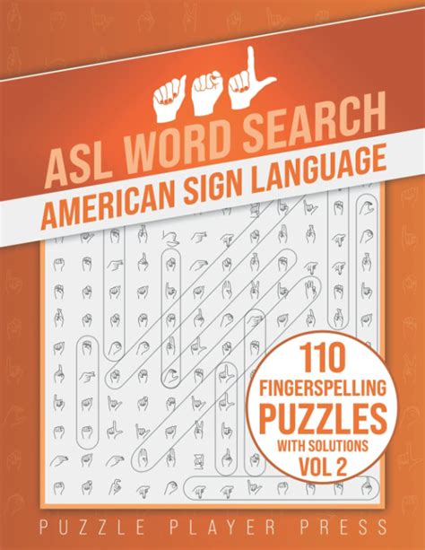 Buy ASL Word Search American Sign Language -110 Fingerspelling Puzzles with Solutions Vol 2 ...