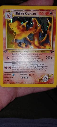 Blaine S Charizard St Edition Ungraded Pokemon Gym Challenge