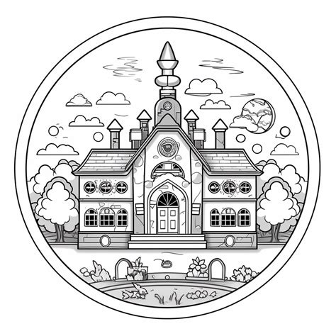 Schoolhouse Coloring Inspiration Coloring Page