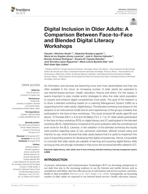 Pdf Digital Inclusion In Older Adults