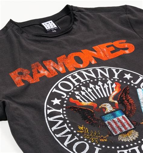 Charcoal The Ramones Vintage Seal T Shirt From Amplified