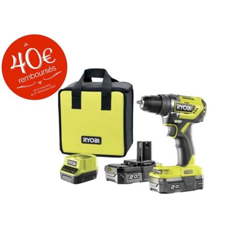 Perceuse Visseuse Brushless E Torque RYOBI 18 V One Plus 2 Batteries