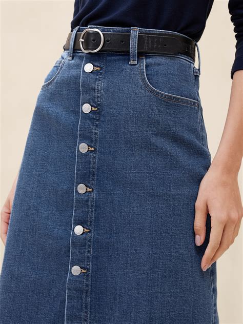 Denim Knee Length Skirt Banana Republic Factory