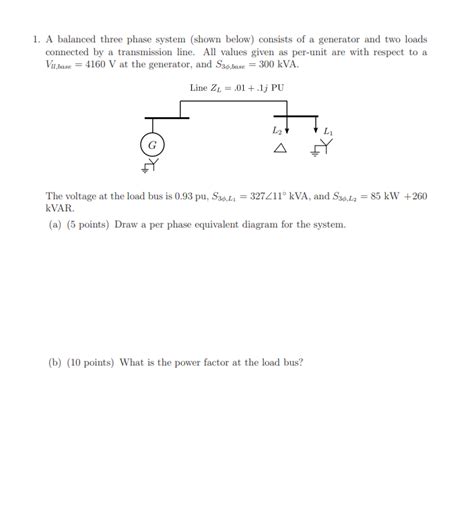 Solved 1 A Balanced Three Phase System Shown Below