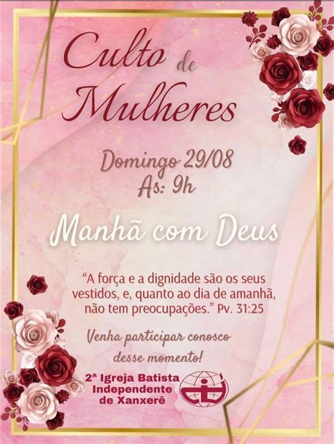 Convite Para Culto De Mulheres Convite Para Culto Culto De Mulheres