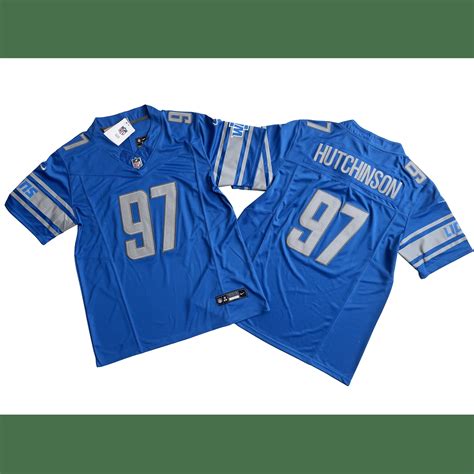 Blue Detroit Lions 97 Aidan Hutchinson Nike Vapor Fuse Limited Jersey