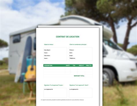 Mod Les De Contrat De Location Camping Car Rodeeo