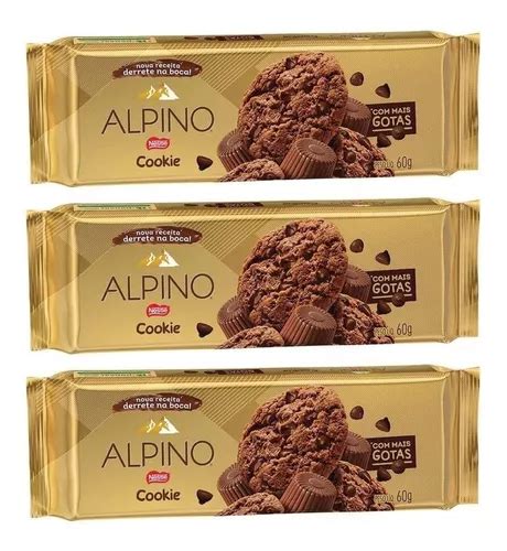 Kit Biscoito Cookies Chocolate Alpino Nestl X G