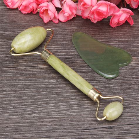 Jade Roller Gua Sha Set Face Thin Massage Roller Body Scraping Tool