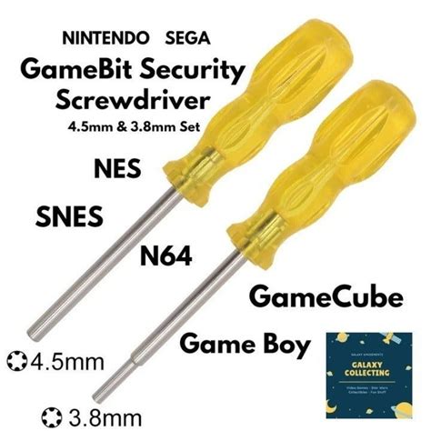 Two Yellow Gamecube Screwdrivers Are Shown With The Same Size And Width