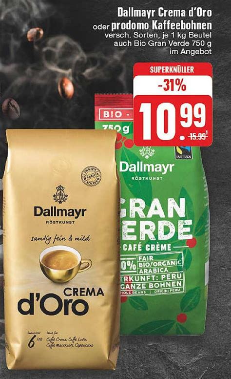 Dallmayr Crema D Oro Oder Prodomo Kaffeebohnen Angebot Bei E Center