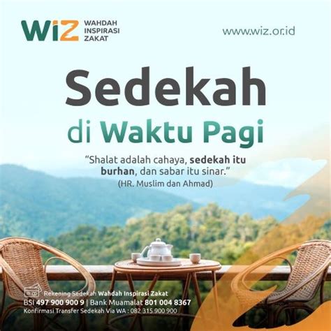 Sedekah Di Waktu Pagi WAHDAH INSPIRASI ZAKAT