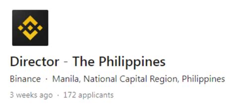 Binance is Hiring a Country Director for the Philippines | BitPinas