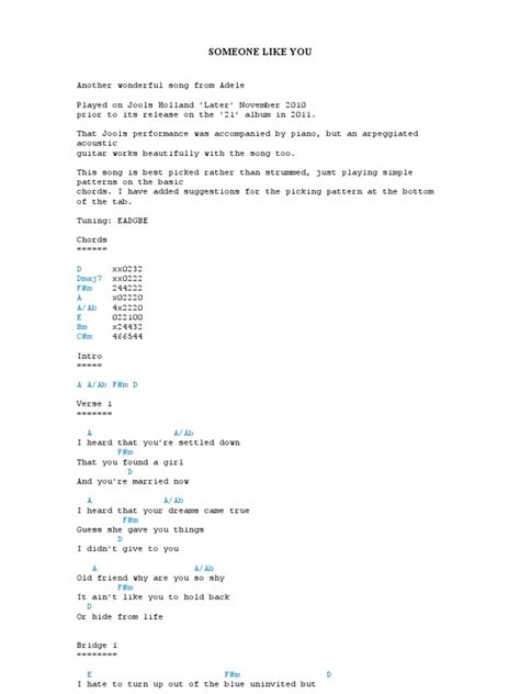 Adele - Someone Like You | PDF | Song Structure | Recorded Music