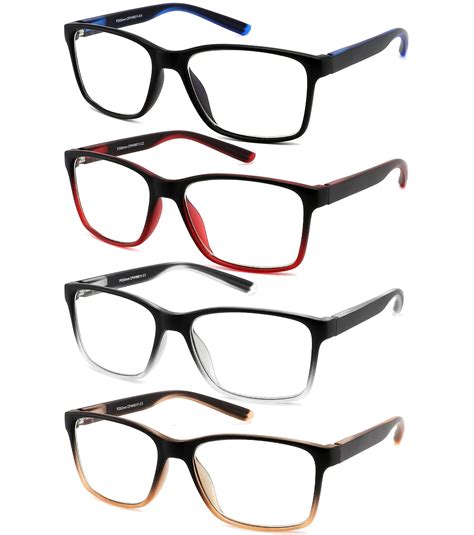 Reading Glasses For Men 4 Pack Stylish Computer Readers With Spring