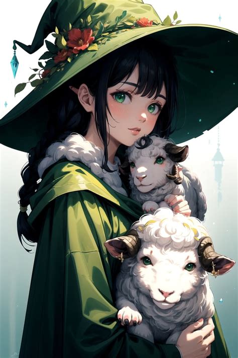 Carries A Sheep On Shoulder Image Created By Que Tensor Art