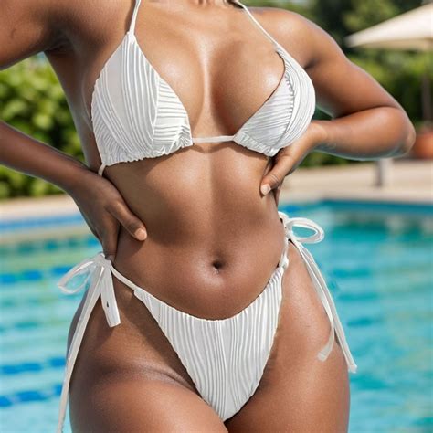 Generic Swimsuit Sexy Bikini Solid Color Split Lace Up Suit Sexy Lingerie Bikini Women A