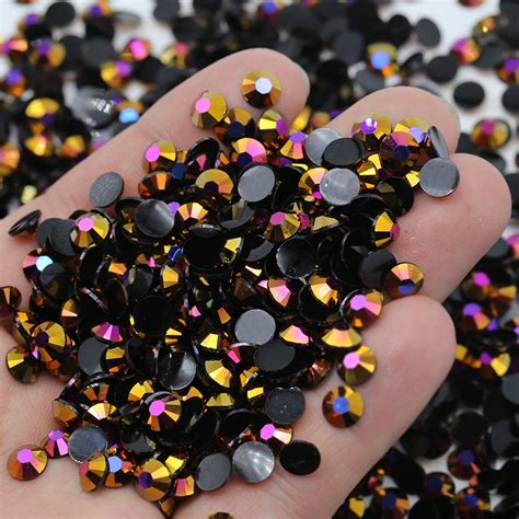 AB Gold Jelly Non Hot Fix Flat Back Resin Pcs Etsy