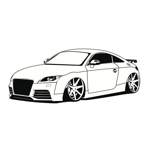 Audi Car Black And White Illustration Vector Design 13274251 Vector Art
