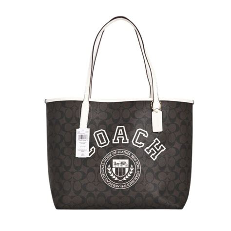 Coach City Tote In Signature Canvas With Varsity Motif Tips Sebelum