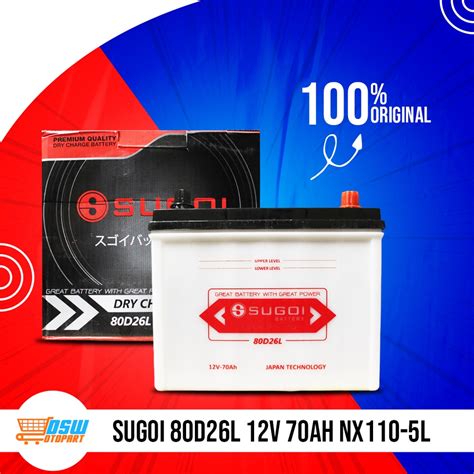 Jual SUGOI 80D26L 12V 70Ah NX110 5L AKI BASAH Shopee Indonesia