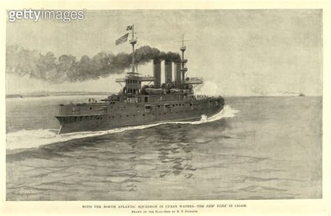 US Navy Warship USS New York ACR 2 Armoured Cruiser Spanish