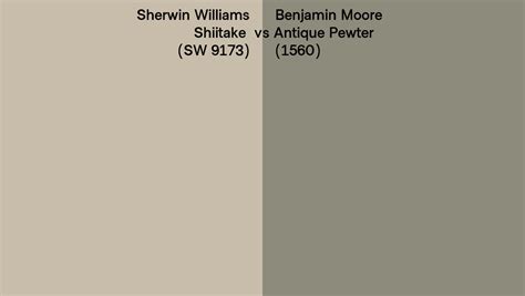 Sherwin Williams Shiitake SW 9173 Vs Benjamin Moore Antique Pewter