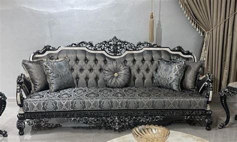 Casa Padrino Ensemble De Salon Baroque De Luxe Argent Blanc Noir