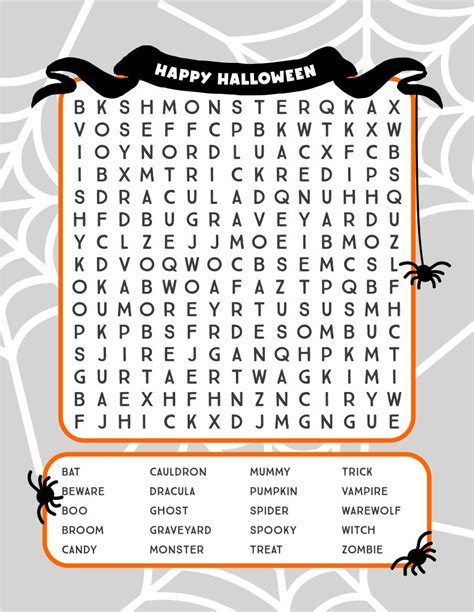 Halloween Word Search Large 15 Free Pdf Printables Printablee