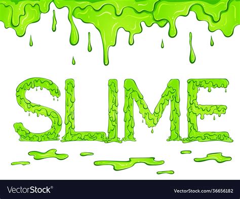 Lettering Dripping Word Slime Color Royalty Free Vector