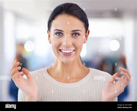 Thats Great News Head And Shoulder View Of A Happy Brunette Woman