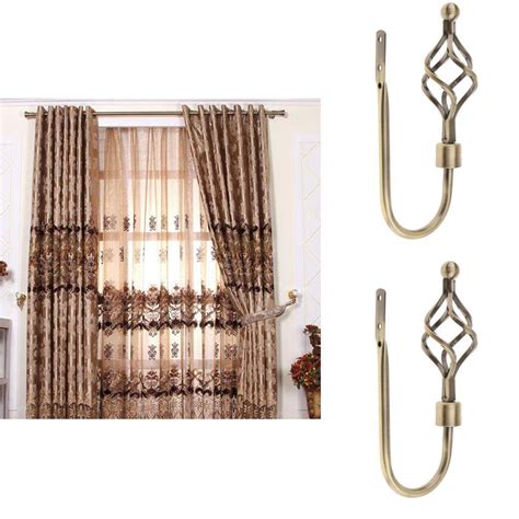 2x Heavy Duty Metal Window Curtain Hooks Drape Holdback Tie Back Wall