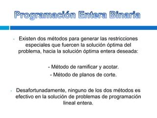 Modelos De Programacion Entera Ppt