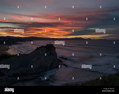 The Rock In Sopelana Beach Stock Photo Alamy