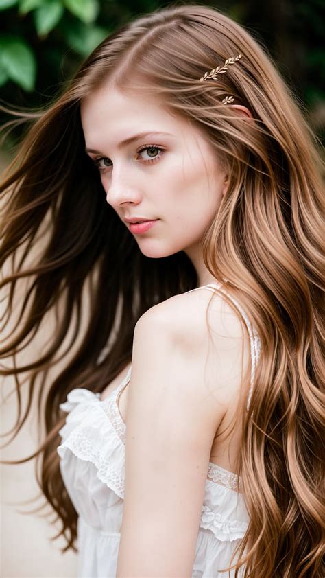 AI Art Stable Diffusion Women Portrait Brunette Hair Long Hair