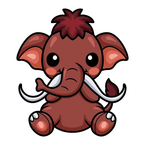 Cute little mammoth cartoon sitting 13752921 Vector Art at Vecteezy