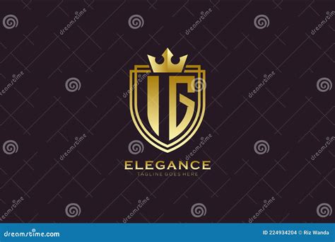 Initial Ig Elegant Luxury Monogram Logo Or Badge Template With Scrolls