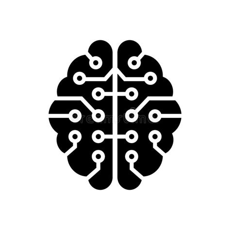 Human Cybernetic Human Brain Icon In Outline Style Stock Vector